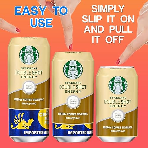 Miniatura 5 de Skywin Funda de silicona marrón para latas de bebidas y latas de 12 onzas disfrazándola como una lata de refresco (paquete de 10)