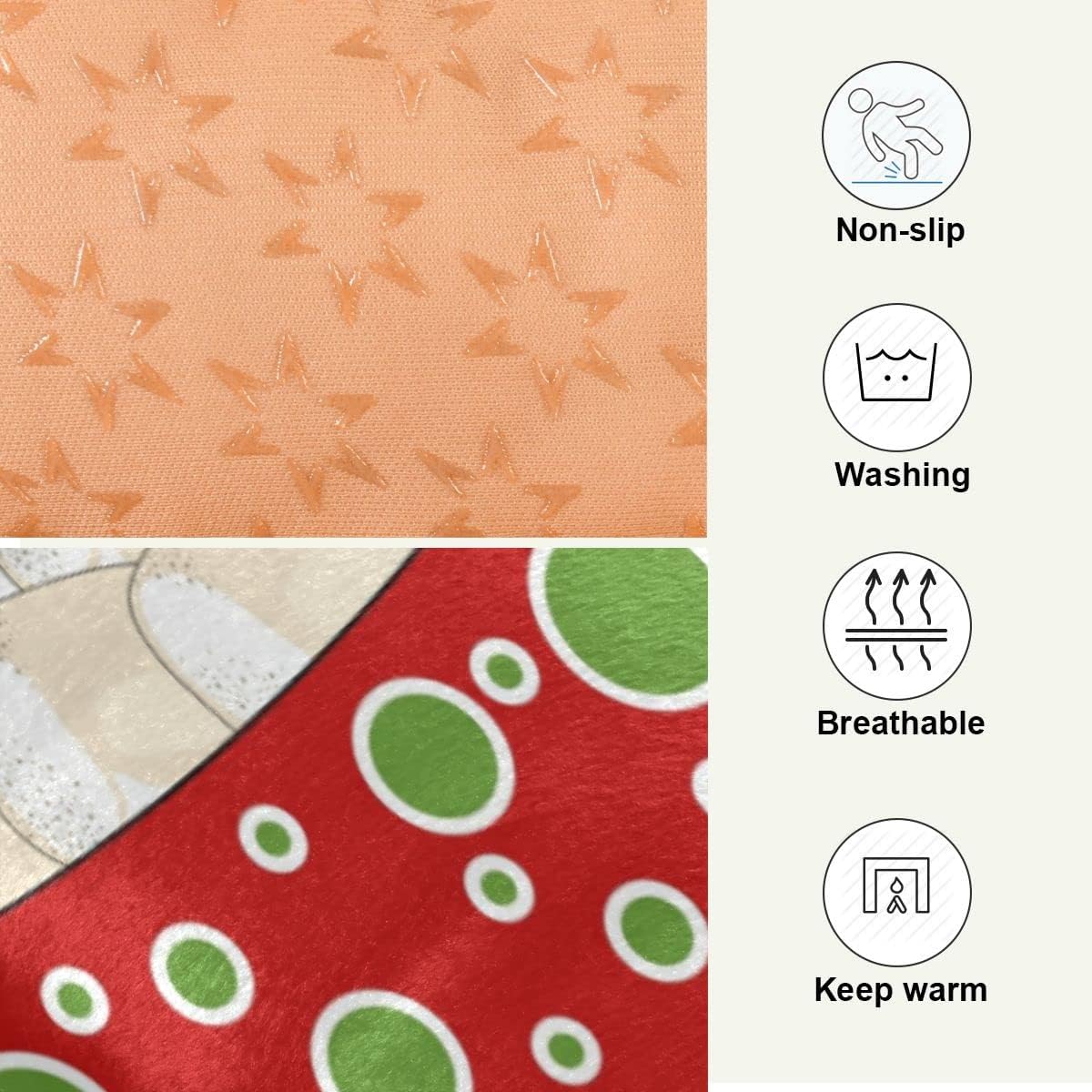 Cute Christmas Gingerbread Man Dog Cat Bed Washable Non Slip Soft Removable Cover Pet Crate Beds for Medium Dogs