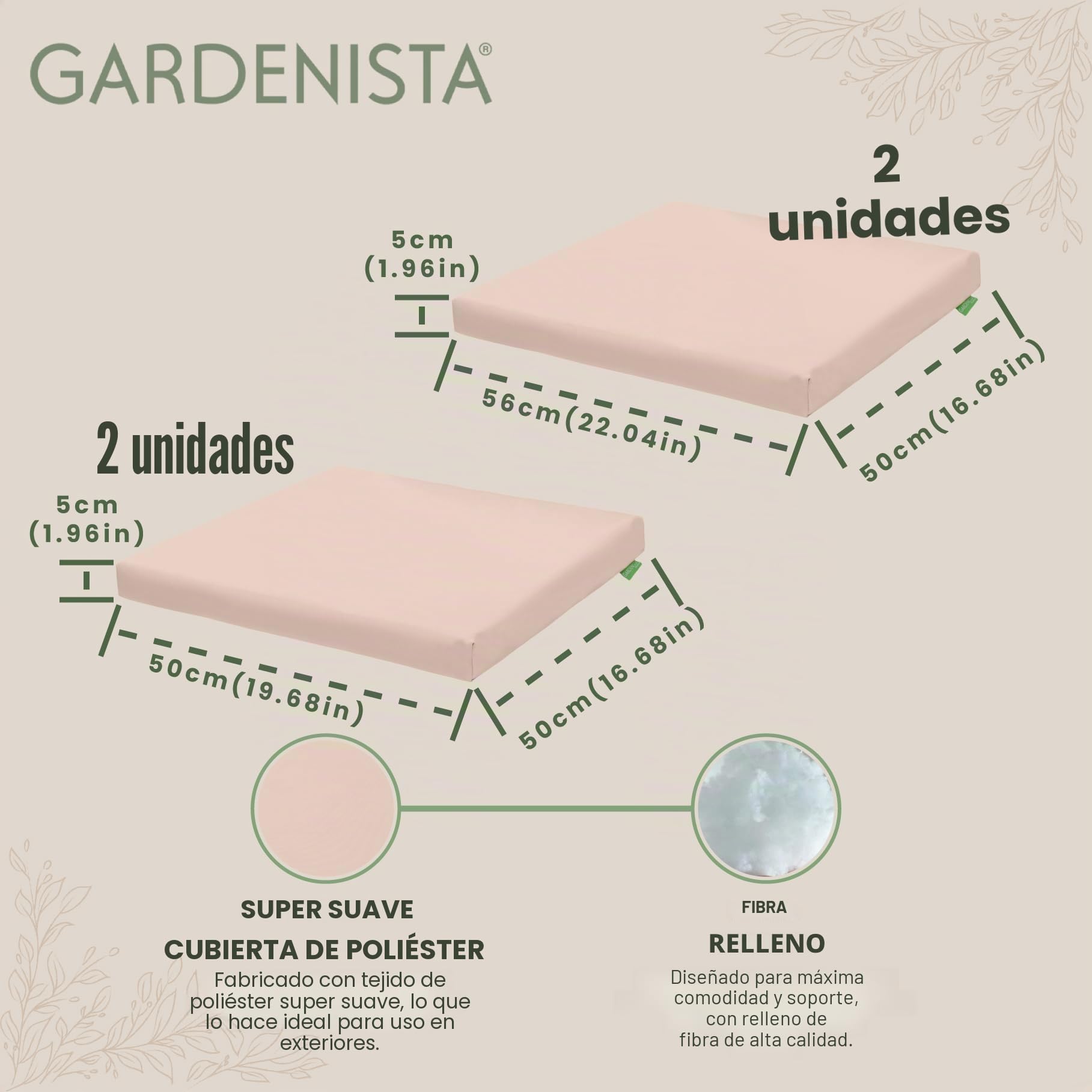 Gardenista Juego de 4 piezas de cojines de repuesto de ratán para exteriores, almohadillas de asiento de jardín para muebles de ratán Keter Allibert Carolina, relleno para sillas de muebles de patio