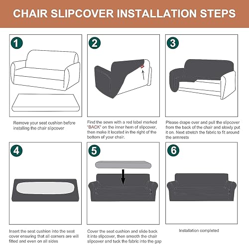 Miniatura 8 de Eco-Ancheng Fundas de sofá, fundas elásticas para sofá, fundas de sofá de 2 piezas, fundas de sillón impresas, fundas de sofá seccional para sofá,