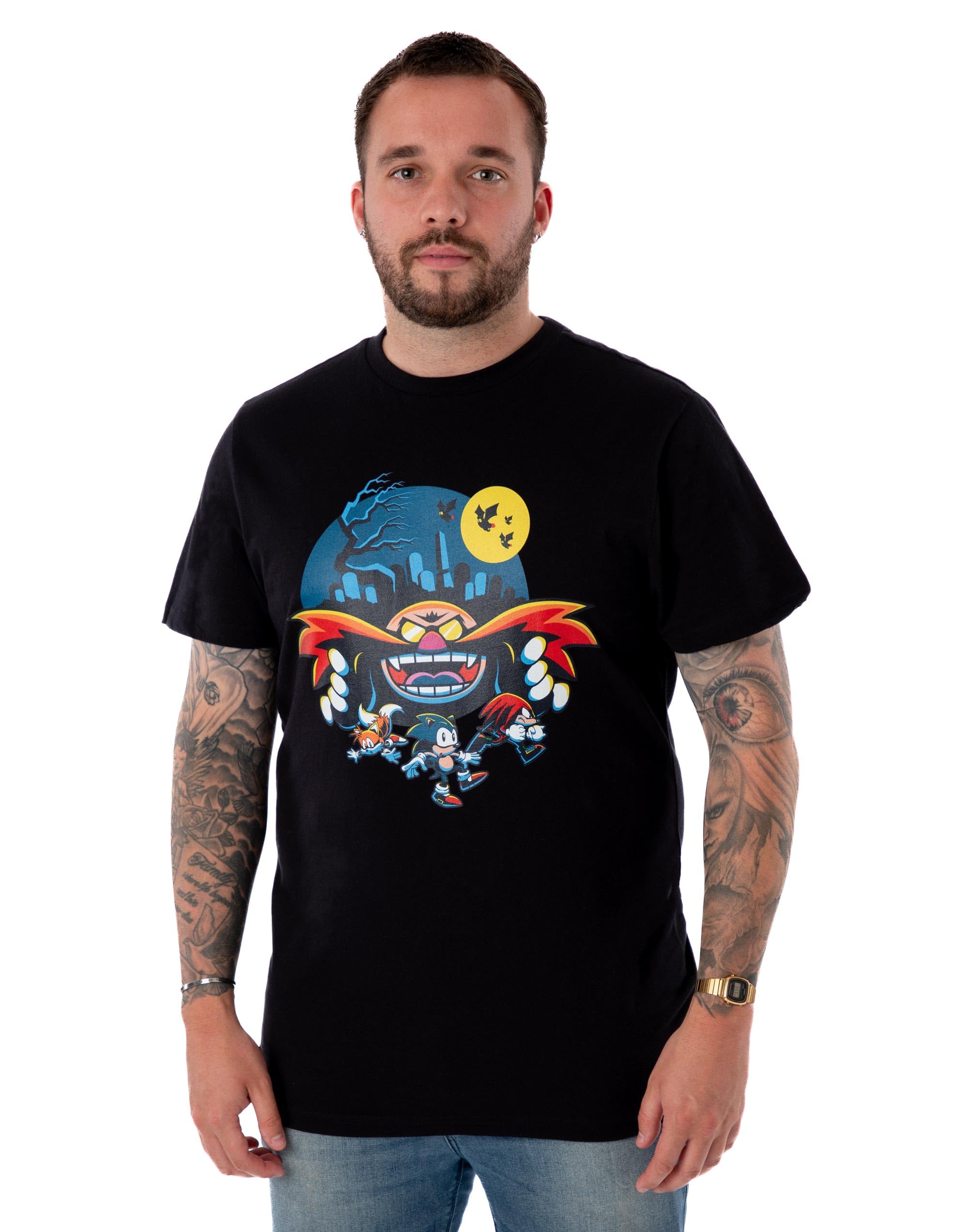Vanilla Underground Sonic The Hedgehog Mens Black Halloween Eggman Short Sleeved T-Shirt (Xx-Large) from B&Q