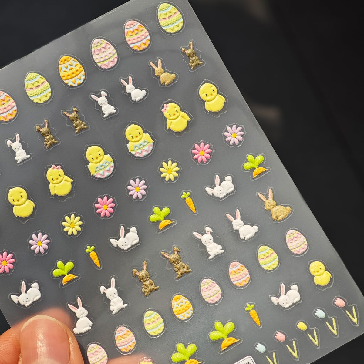 Egg Rabbit Nail Stickers for Nail Art Colorful Nail Decals Easter Nail Stickers Self Adhesive Design Manicure Supplies Charm for Women Nails Art Decorations Accessories