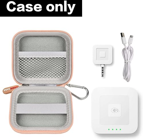 Vista 2 de Comecase Estuche para lector de tarjetas, soporte duro para bolsa de transporte para Square A-SKU-0485 sin contacto y lector de chips con cable