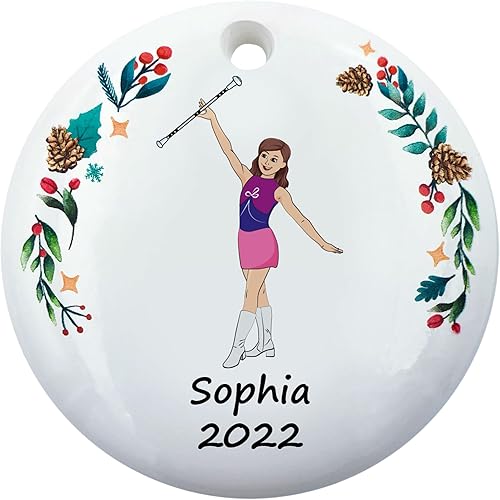 Baton - Adorno de Navidad giratorio personalizado, adorno de bastón Majorette