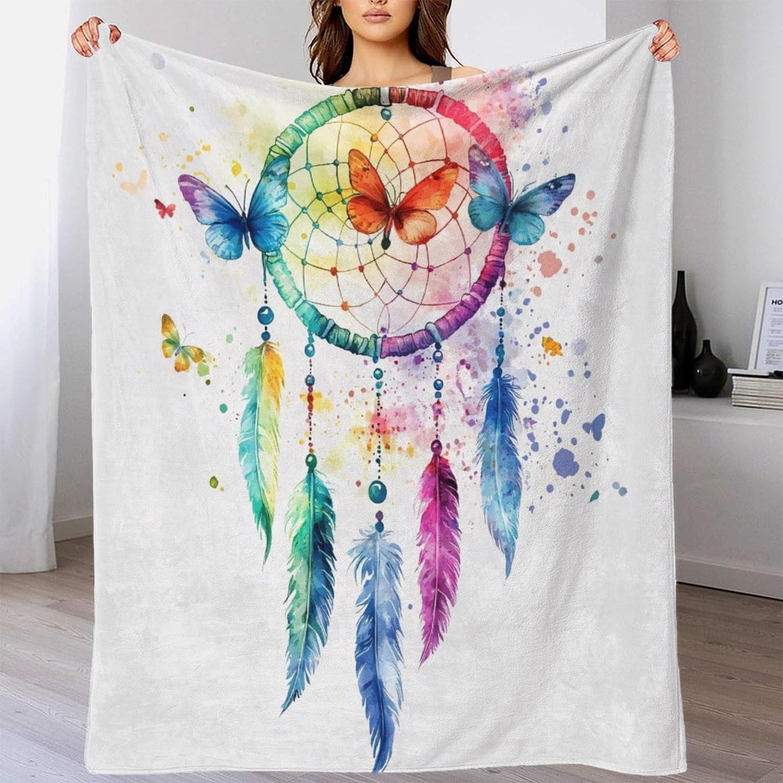 3D Gedruckte Traumfänger Decke Mikrofaser Wohnkultur Traumfänger Kuscheldecke für Sofa Schlafzimmer 80×90(200x230cm)