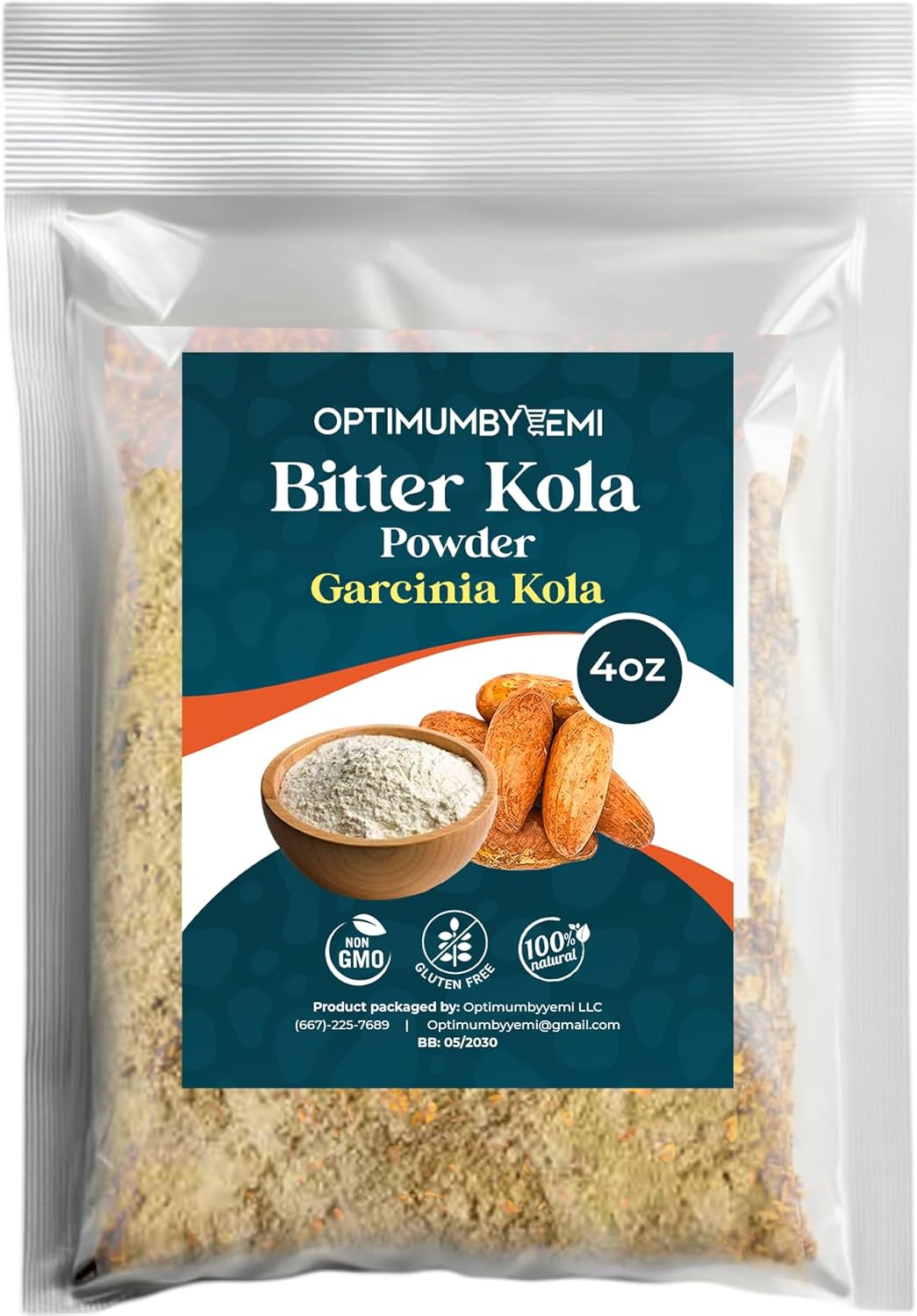 Premium Garcinia Kola Powder (4oz/115g) – African Bitter Kola Nut Powder, Petit Cola Nut Powder for Wellness Support.