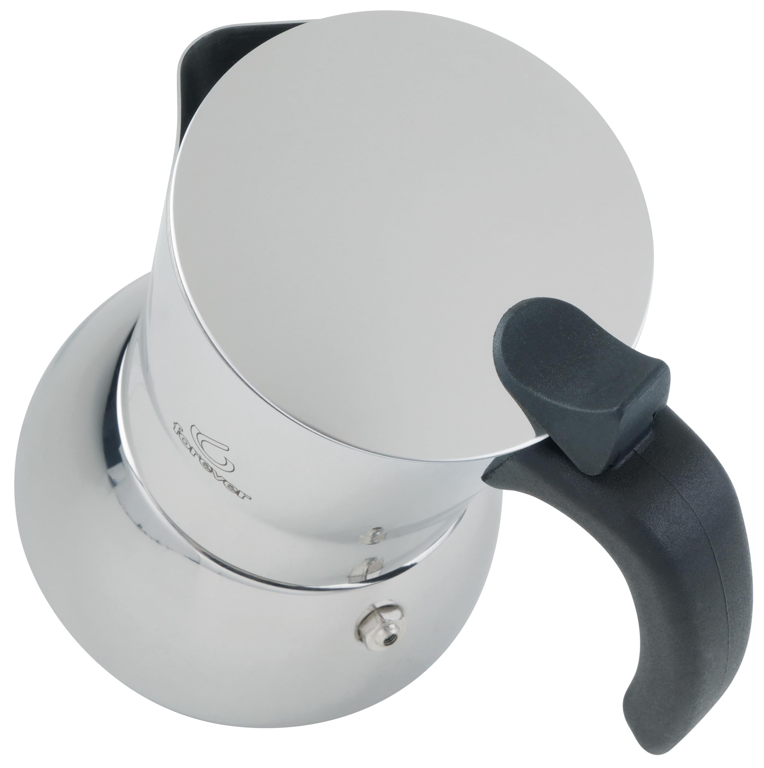 FOREVER Caffettiera Moka Induzione, Miss Perla, Caffettiera Moka per Casa, Caffettiera Portatile per Viaggio, inclusa Guarnizione in Silicone (4 Tazze)