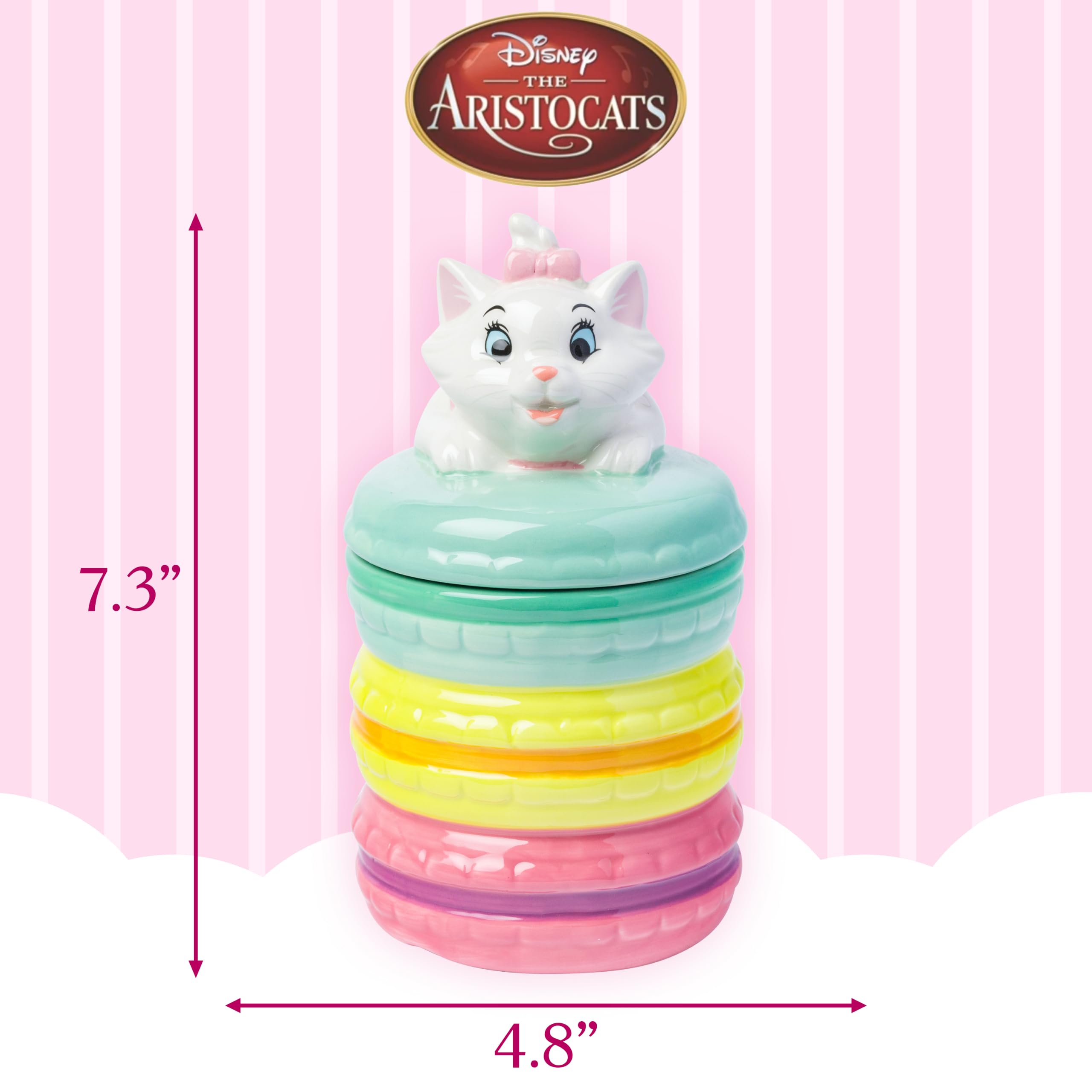 Silver Buffalo Disney Aristocats Marie Macaron mały rzeźbiony ceramiczny słoik na przekąski