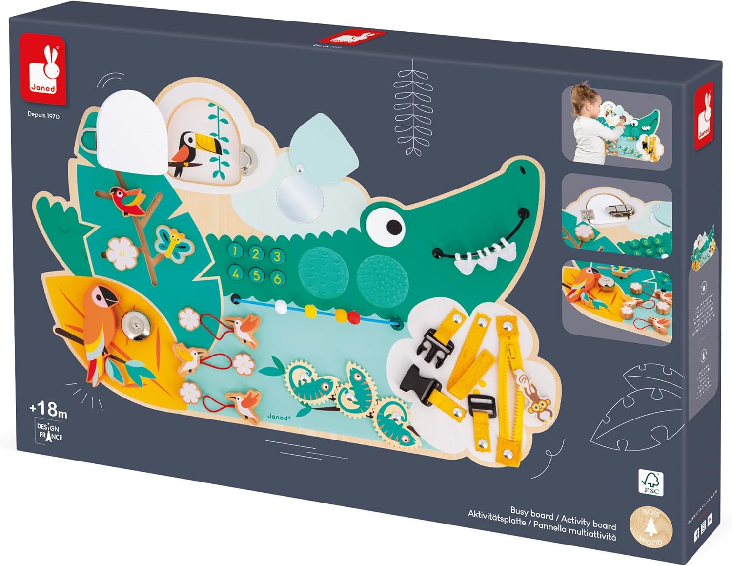 Janod Tropik Crocodile Multi-Activity Busy Board