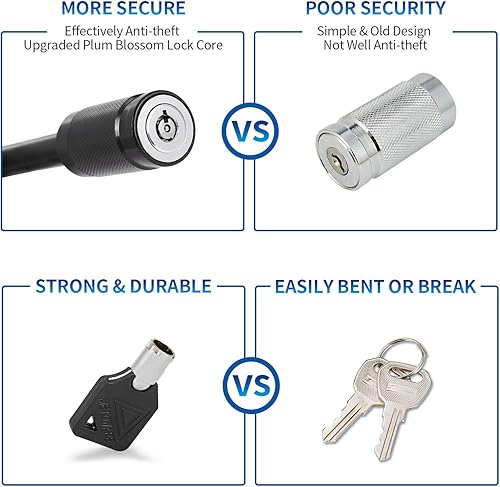 Miniatura 7 de METOWARE Cerraduras de enganche de remolque con llave igual, se adapta a receptor de clase III IV de 2 pulgadas 2-12 pulgadas con pasador de 58