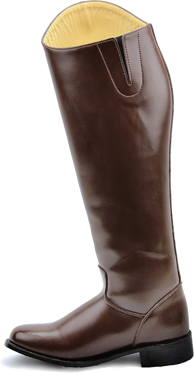 Hispar Mens Man Elegant Dress Dressage Boots with Zipper Riding English Equestrian Brown : Clothing, Shoes & Jewelry