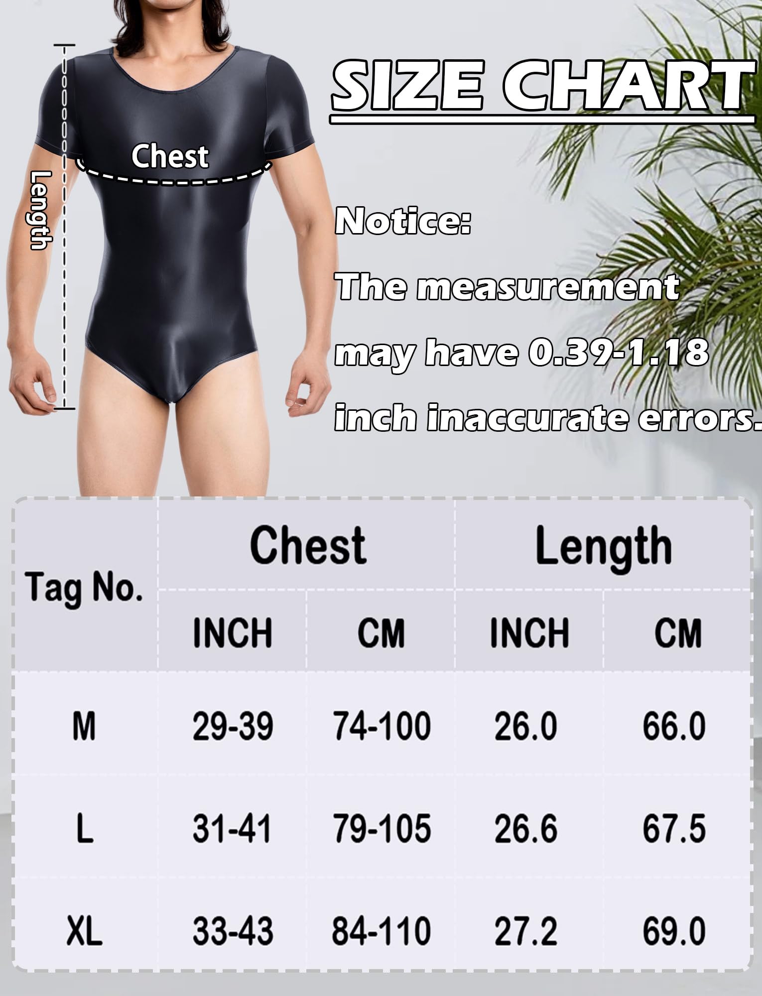 FEOYA Hommes Brillant Combinaison Wetlook Catsuit Manches Courtes Sexy Body