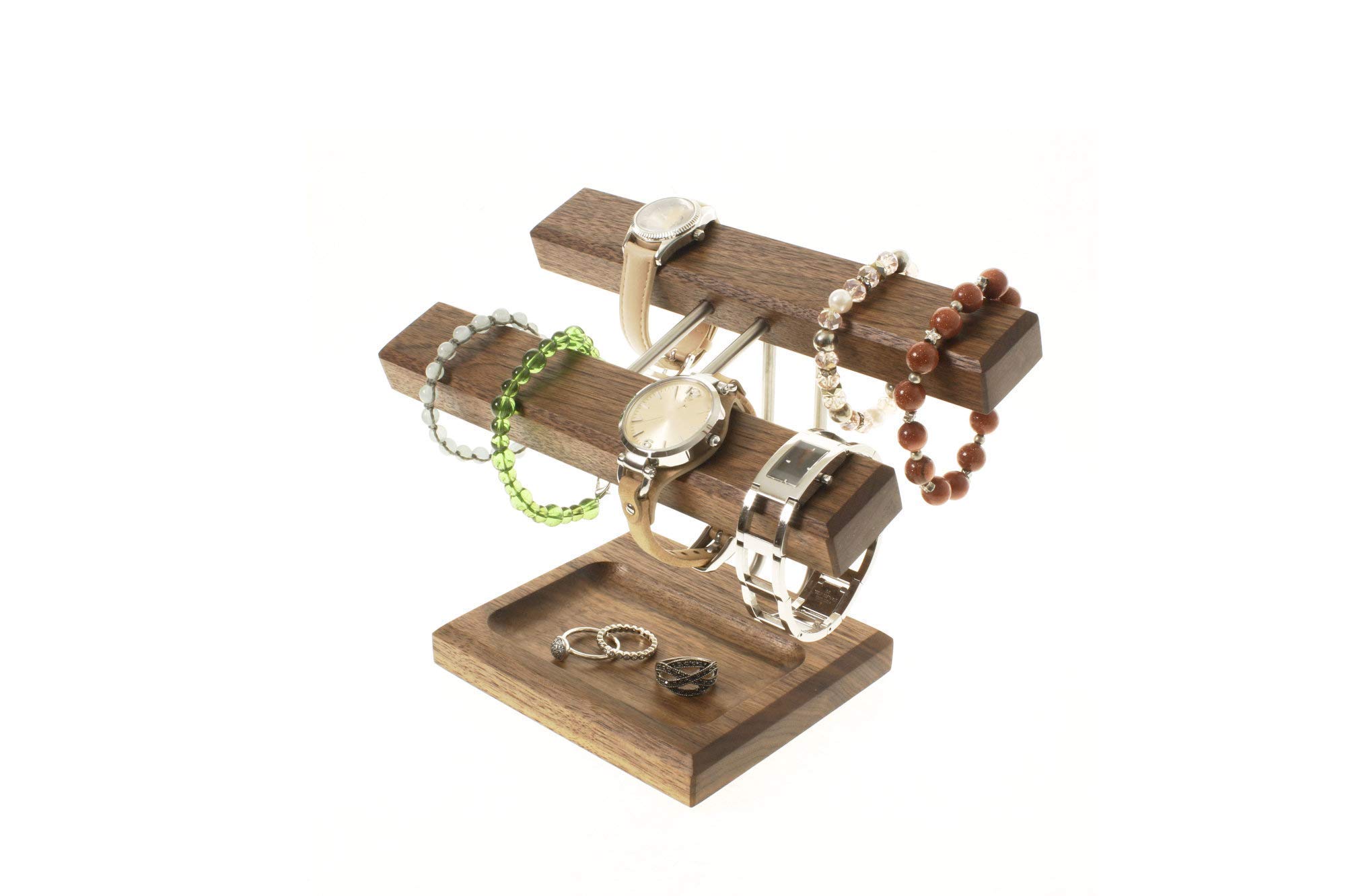 Uhrenhalter Armbandhalter Schmuckablage Nussbaumholz geölt. Made in Germany