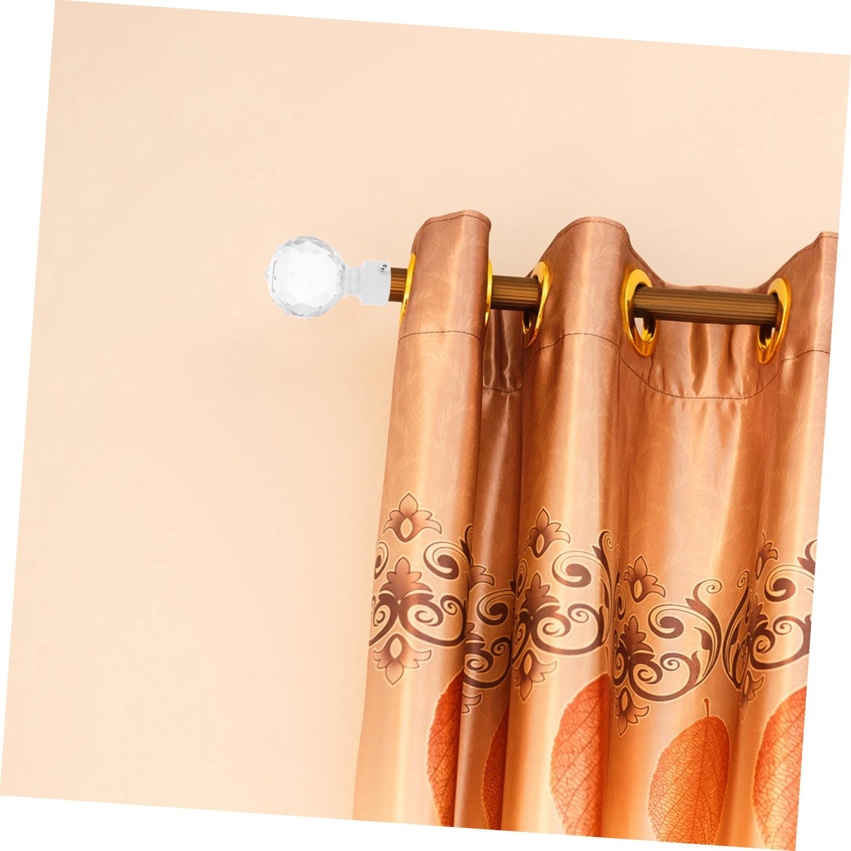 Ipetboom 2 pièces Embouts Décoratifs pour Tringle à Rideaux Cristal Blanc Crème Accessoires Robustes Fer et Cristal pour Fenêtre Finition Soignée et Design Créatif