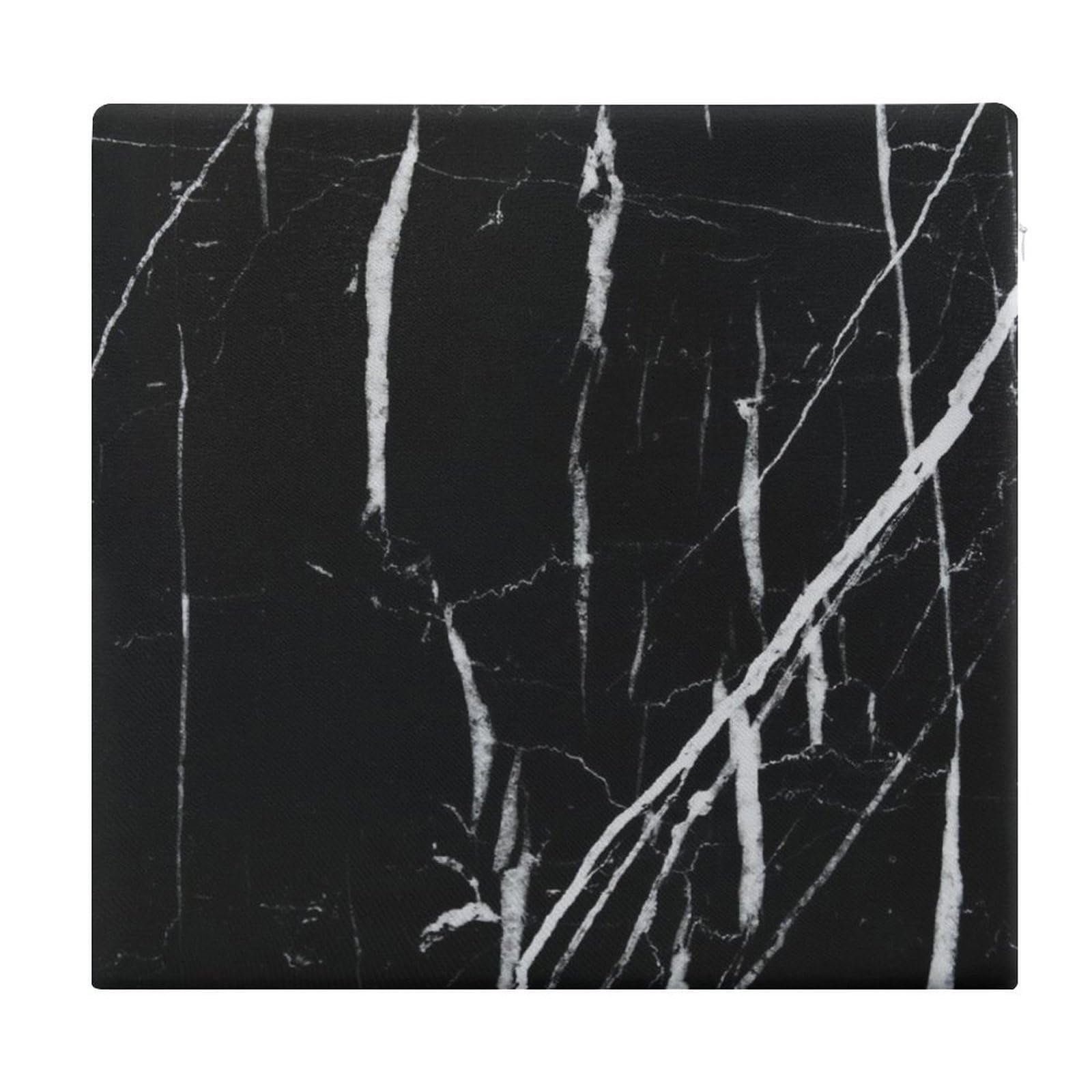 JZemdybill Chair Pad, Black Marble Seat Pad, Square Chair Cushion for Yoga Living Room Balcony