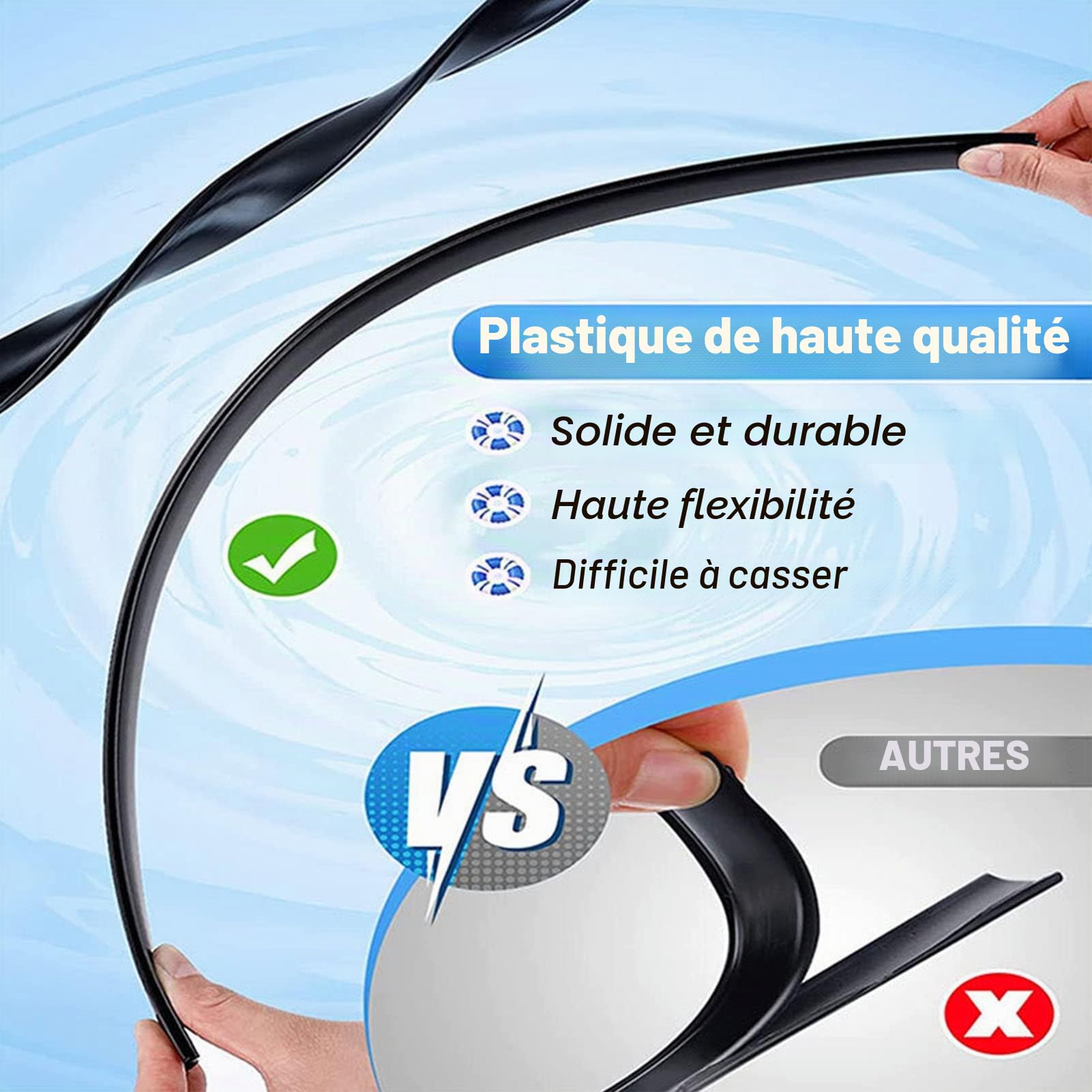 Haofy Bandes de Margelle de Piscine, Clips de Rev¨ºtement de Piscine pour Le Remplacement du Rev¨ºtement de Piscine par Chevauchement - Mat¨¦riau PE de Qualit¨¦ ¨¦Rieure avec Une Taille (A)