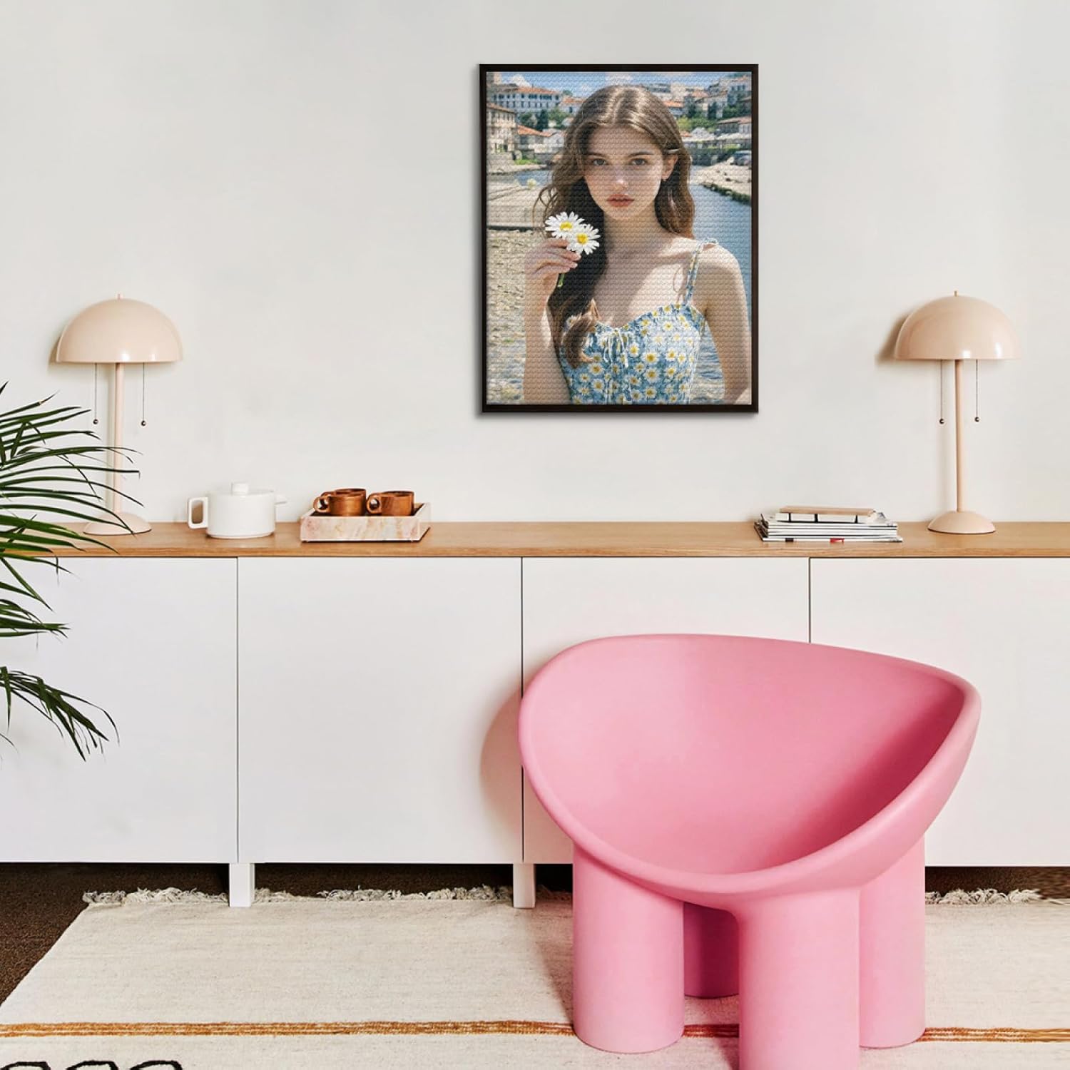 Custom Diamond Art Kits for Adults, Personalized 5D Diamond Painting Kits,DIY Paint with Round Full Drill Diamond Dots Gem Painting DIY Your Own Photo,Home Decor 20x24 in