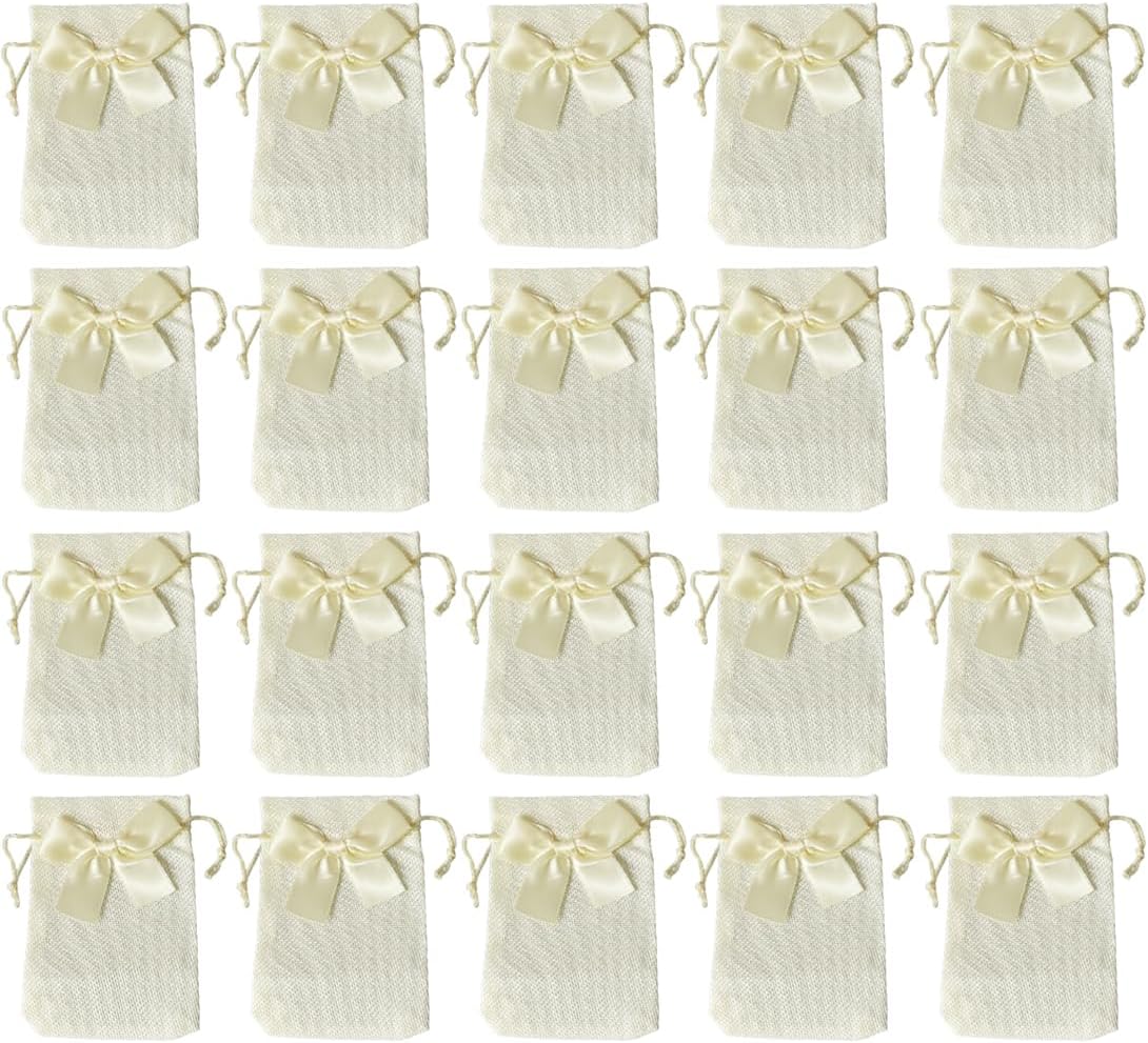 Sacchetti Iuta Bomboniere 24 Pezzi | Con Corda E Croce Legno | Per Comunione, Battesimo - Foto 7