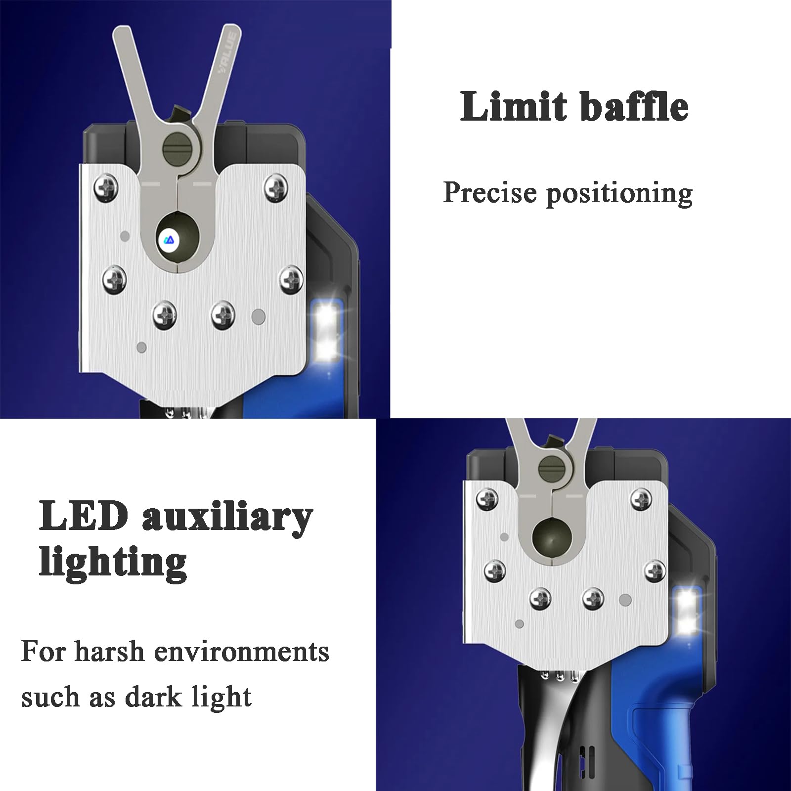 Kit de hilo dental eléctrico con 8 boquillas, punta en ángulo de 45°, luz LED para una eliminación eficaz de la placa y la salud de las encías