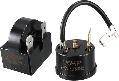 uxcell Relé de arranque del refrigerador 33 ohmios 3 pines + protector de sobrecarga térmica del compresor