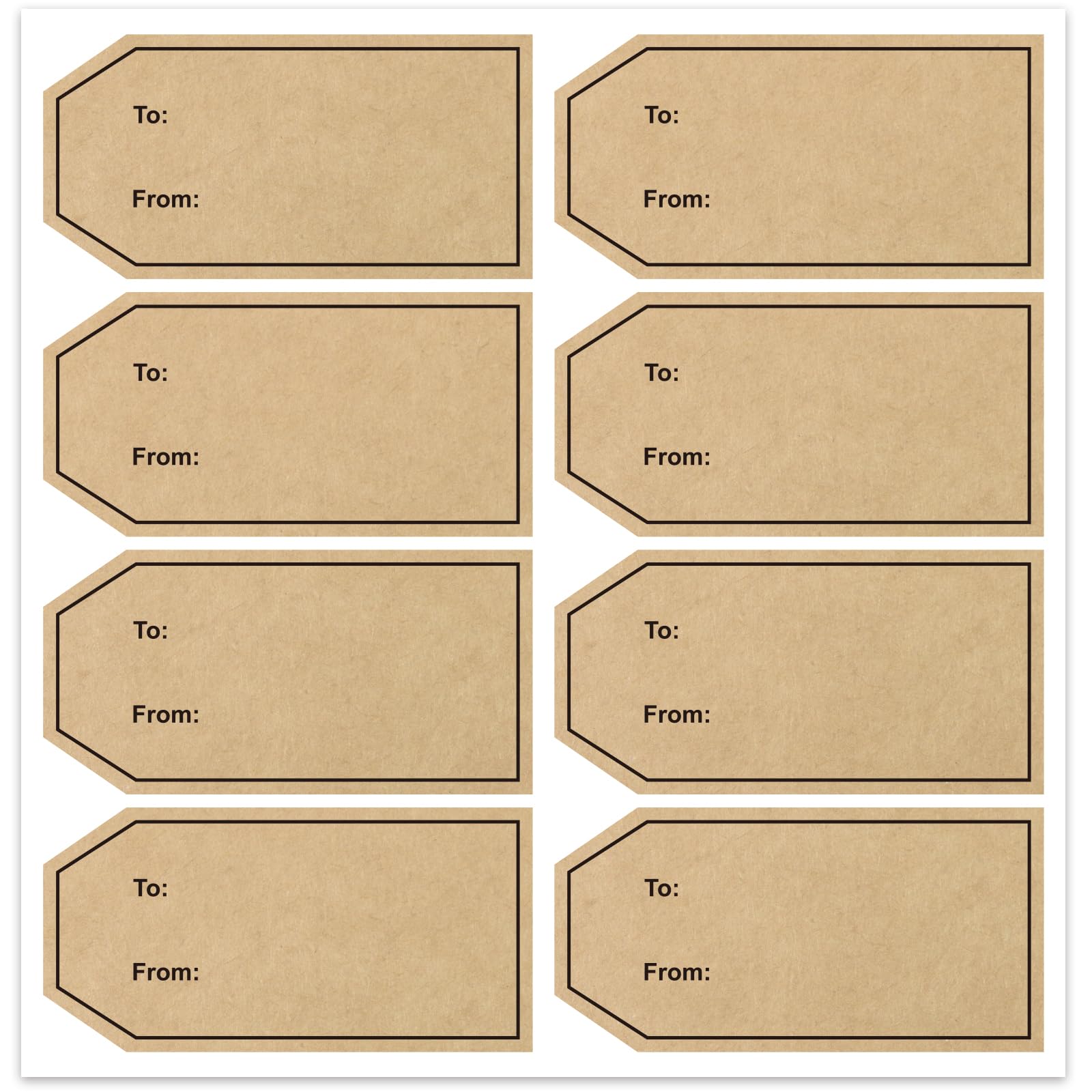 Etiquetas de regalo de 2.25 x 1.15 pulgadas, 304 etiquetas adhesivas de papel kraft natural para Navidad, vacaciones, día de San Valentín, bodas, regalos, tarjetas de envoltura de regalos,
