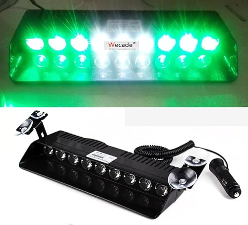 Miniatura 5 de 9 Luz LED Wecade estroboscópica de 9 W de advertencia para camioneta, se coloca en el limpiaparabrisas. Luz con 16 patrones superbrillantes para