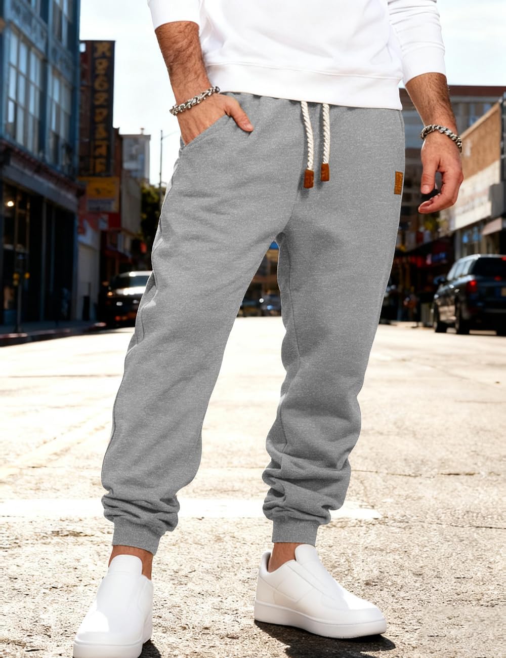 Mens Sweatpants Pants Joggers Stretch Casual Sweatpants for Men Lounge Athletic Pants Drawstring Pants with Pockets - Image 4
