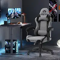 Cadeira Gamer Python Fly em tecido, respirável e ecológica, ângulo ajustável (Cinza Escuro)