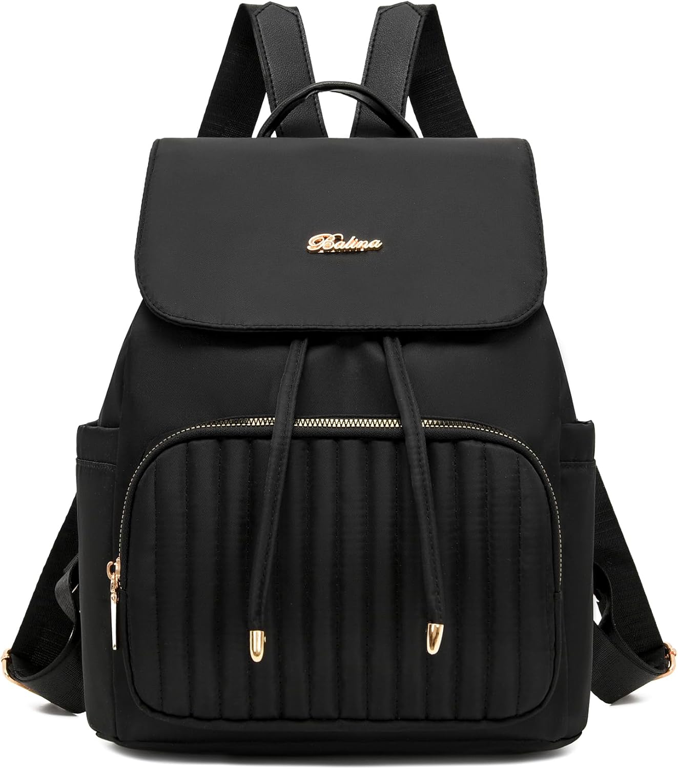 Ecohaso Mini Backpack Purse for Women, Small Nylon Backpacks Purse Ladies Backpacks Women Cute Mini Travel Daily College Bag (Black)