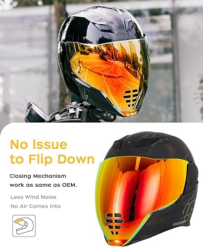 Miniatura 3 de Soman Airflite - Protector facial de repuesto, IC-06 compatible con protección UV IC-06 Airflite (rojo humo Revo)