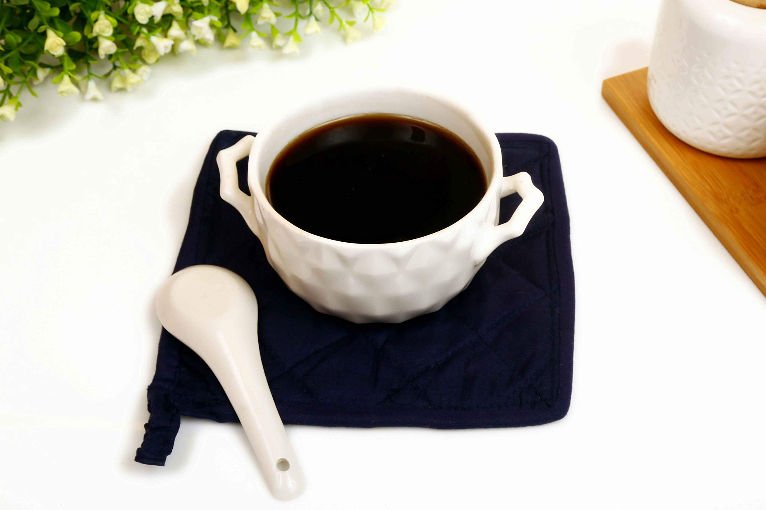 Set di 20 presine per cucina, 22,9 x 22,9 cm, resistenti al calore, 100% cotone, colore blu navy