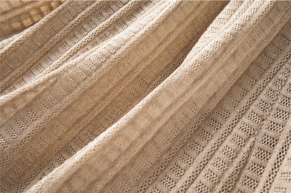 Röcke,Damen Midirock Beige Elastisch Hohe Taille Wolle Gestrickter Jacquard Faltenrock Herbst Schlank A-Linie Swing Geraffte Elegante Lange Röcke Für Mädchen Damen,S