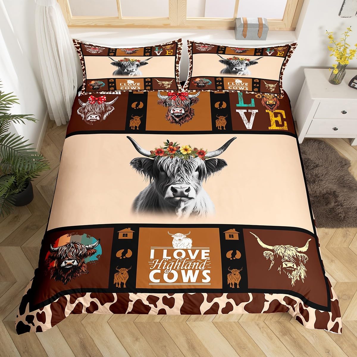 jejeloiu Kids Bear Bedding Set Toddler Size Rustic Cabin Lodge Bedding Duvet Cover Set for Boys Teens Decor Nature Wildlife Bear Comforter Cover Set Farmhouse Blue 2Pcs,No Comforter