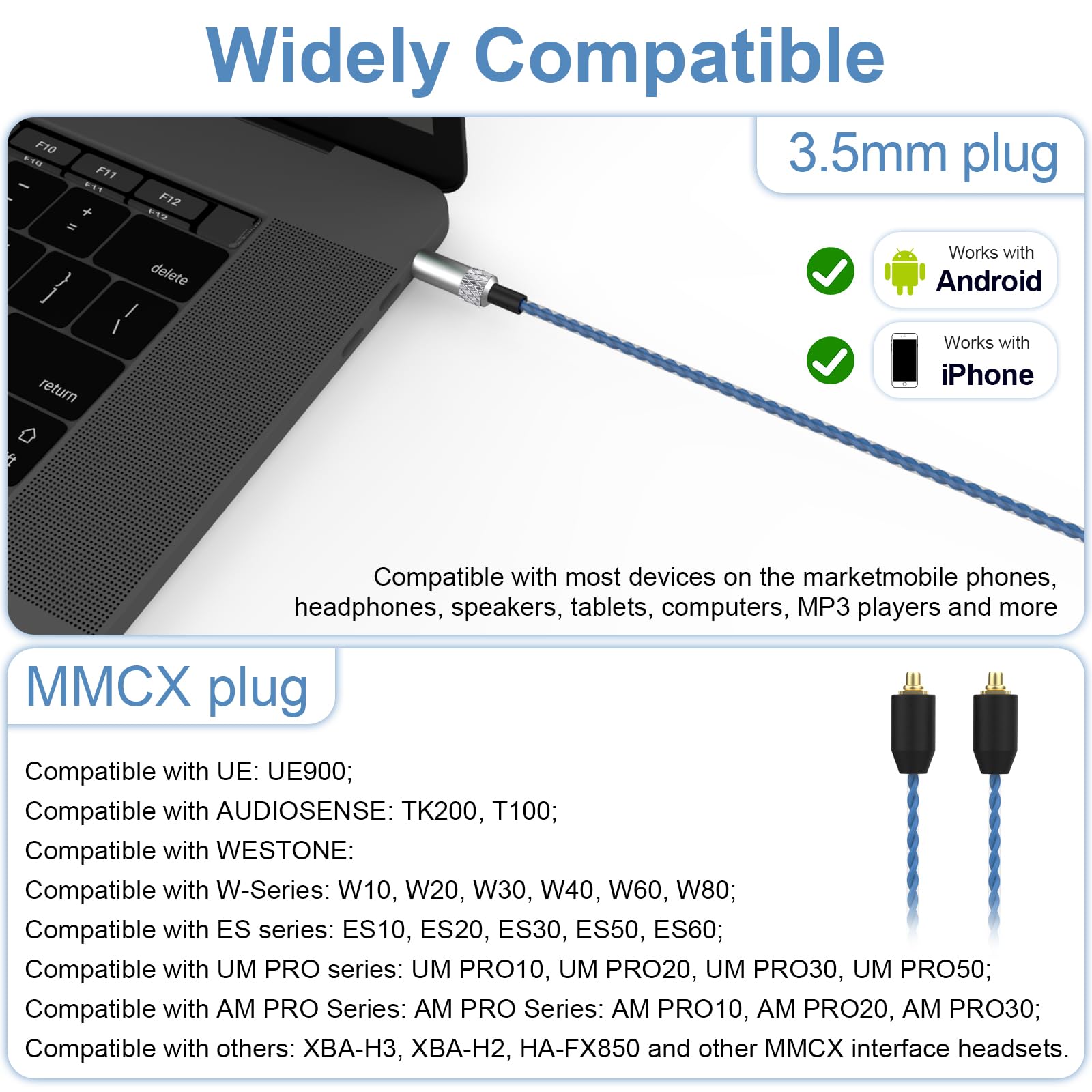 Amazon | SE215ケーブル Shure SE215、SE315、SE425、SE535、SE846