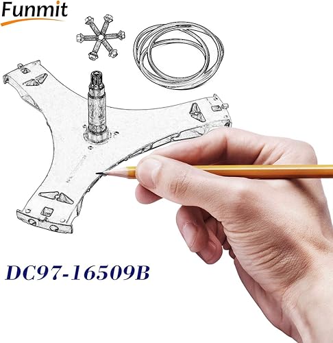 Miniatura 5 de Funmit DC97-16509B Conjunto de eje de brida de arandela y perno de montaje hexagonal DC60-40137A (6 piezas) y sello de junta DC69-00804A compatible