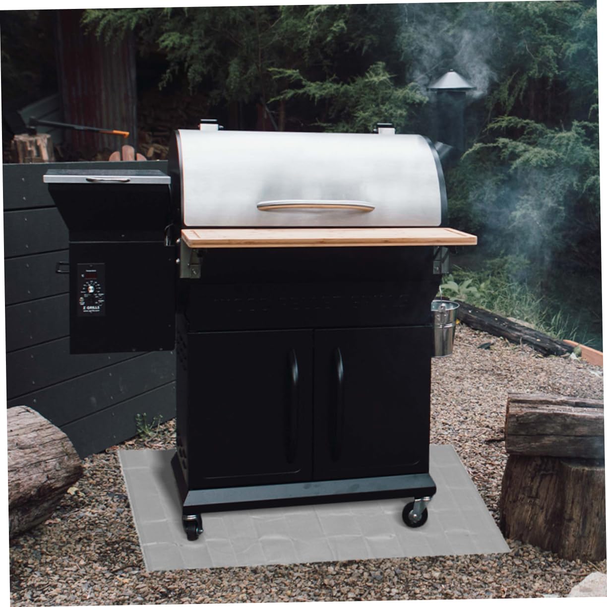 Toddmomy Feuerfeste Grillunterlage Bodenschutzmatte Für Außen Grill Herdmatte Mit Hitzeschutzfunktion Leicht Zu Reinigen Quadratische Form Für Gasgrill Und Feuerstellen