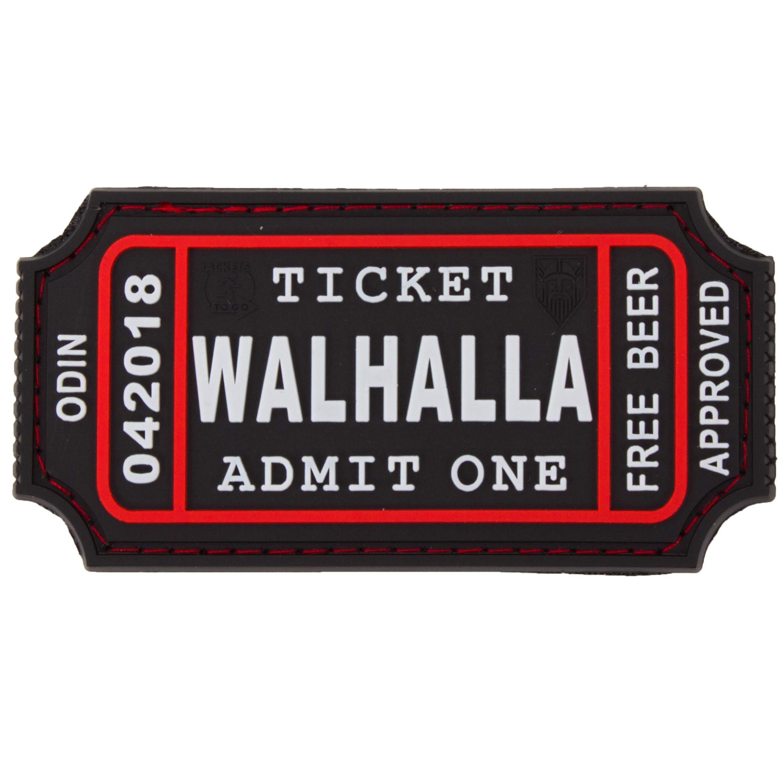 JACKETS TO GO WALHALLA TICKET BEER rubber patch BLACK/WHITE | Army