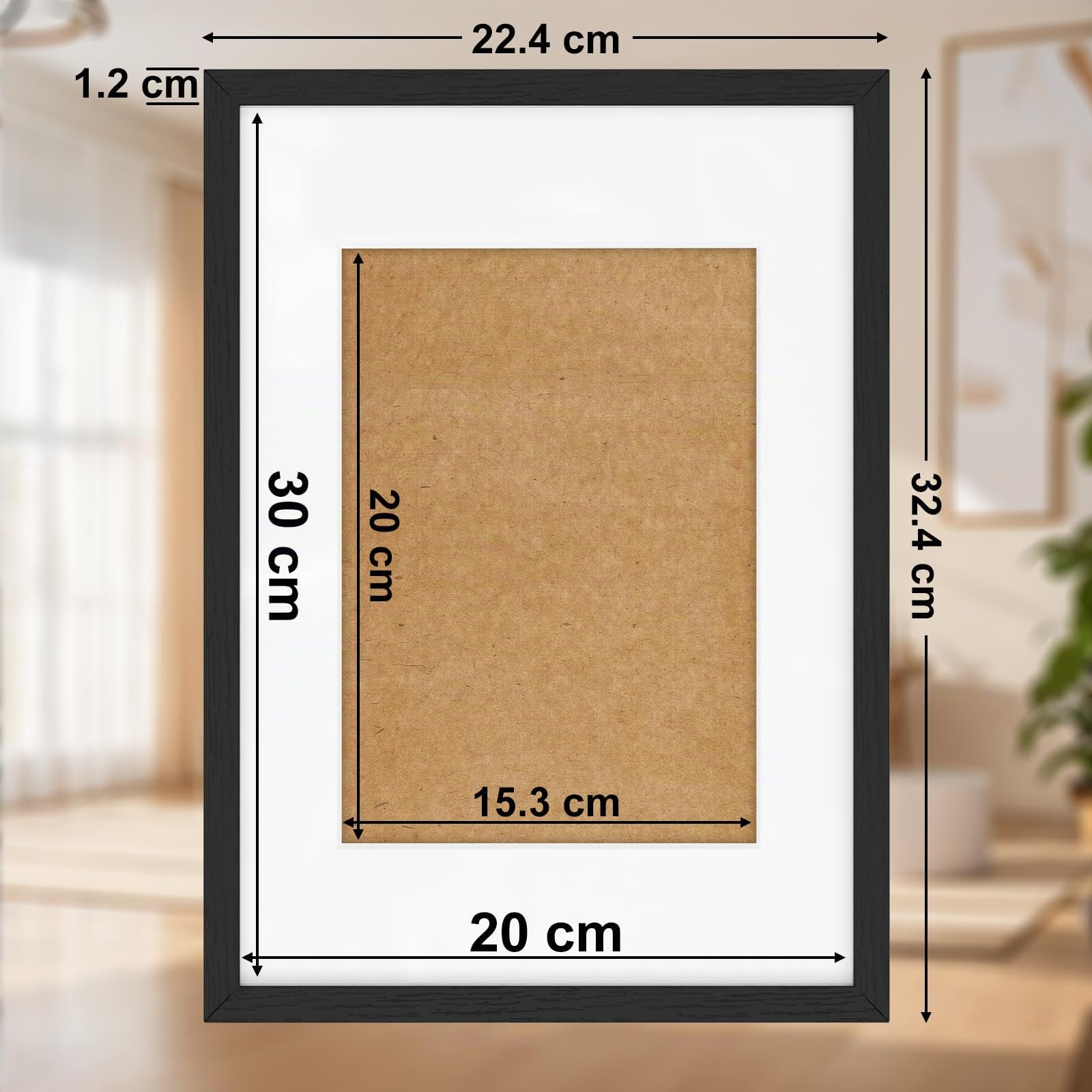 RUN HELIX Lot de 4 Cadres Photo 20x30, Cadres Photo Noirs 20x30cm, Peuvent être Accrochés ou Posés sur un Bureau, Cadres pour Photos et Affiches, Utilisés pour le Salon, la Chambre, le Bureau