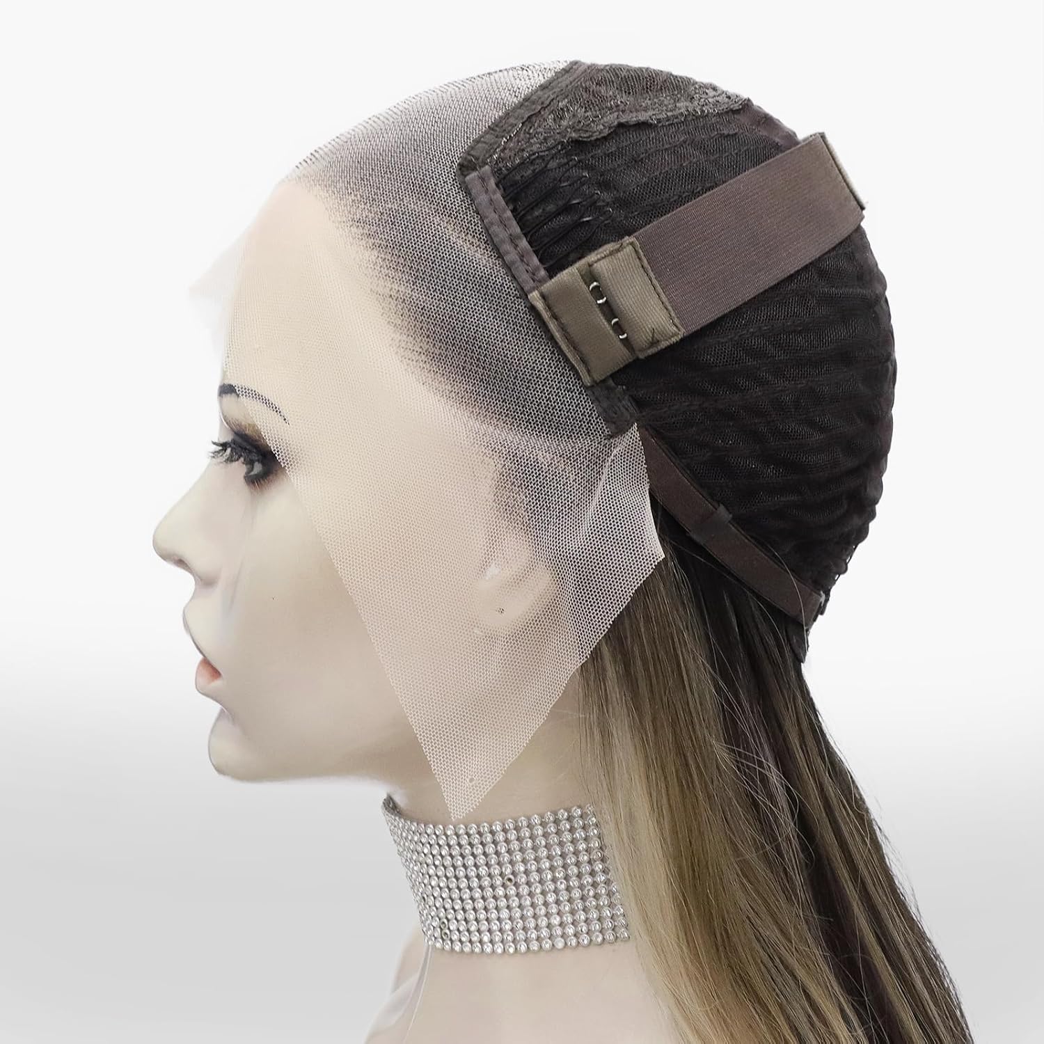 IMSTYLE 13x4 Synthetic Lace Front Aneisa Sunkiss Brown and Blonde Highlight Free Part Lace Front Synthetic Natural Hairline Long Wavy 24 Inches Wig (Aneisa Sunkiss Brown and Blonde)