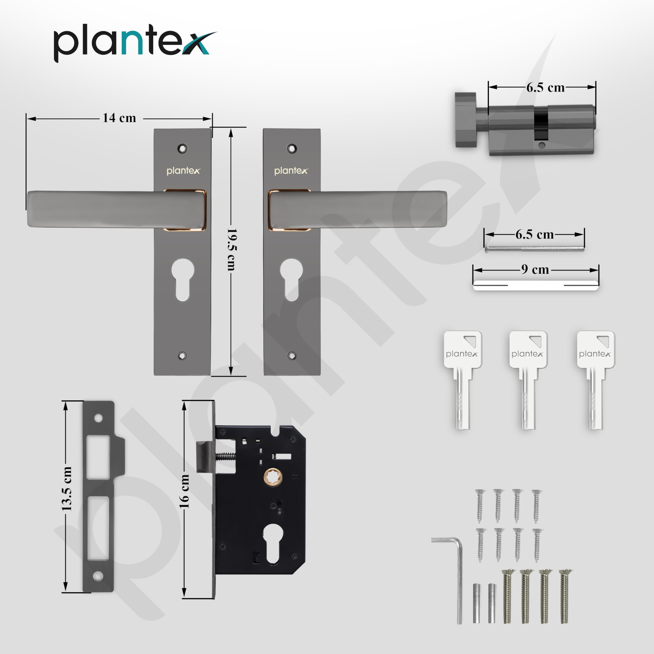 Plantex Heavy-Duty Door Lock - Secure & Stylish -3