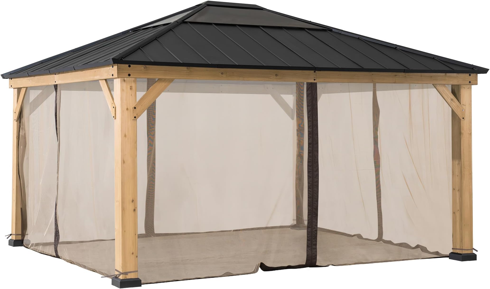 Universal Curtains and Mosquito Netting forWood Gazebos