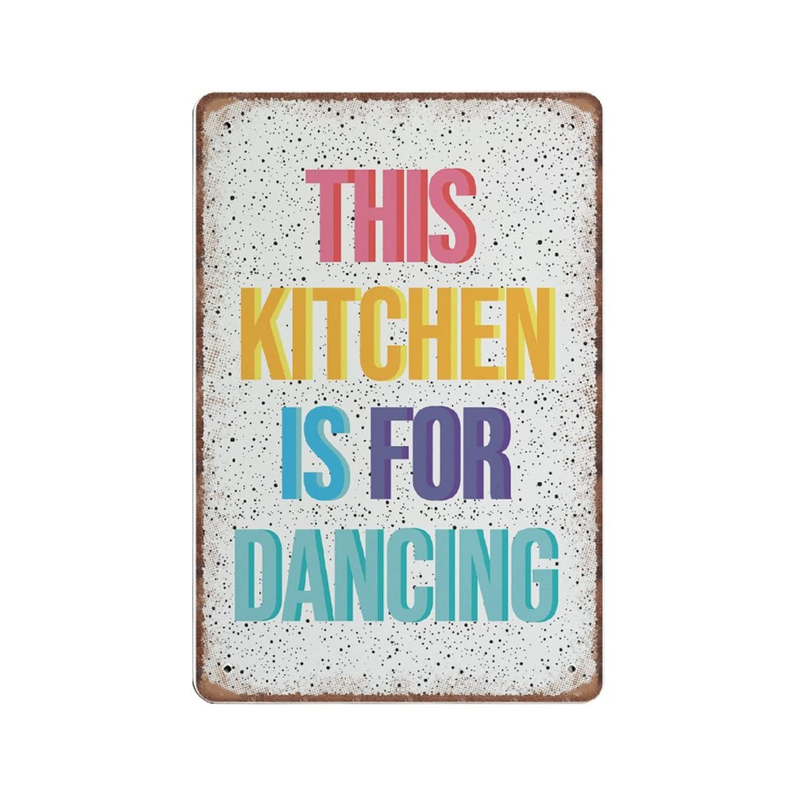 Daiercy Retro Tin Signs 6 This Kitchen Is For Dancing Tin Signs Funny Vintage Metal Sign Plaqu Poster Wall Art Pub Bar Kitchen Garden Bathroom Home Decor, 140X200 Mm