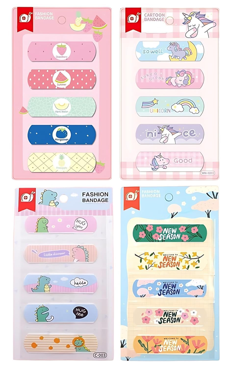 BLIXAR Kids Waterproof Bandage Outdoor Portable First Aid Emergency for Kids | Cute Cartoon Printed Bandage (20pcs x 4 Packets)-image-22
