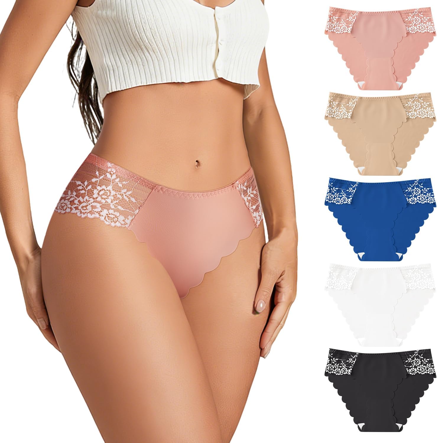 Cheeky Underwear for Women Scalloped Edge Lingerie Panties