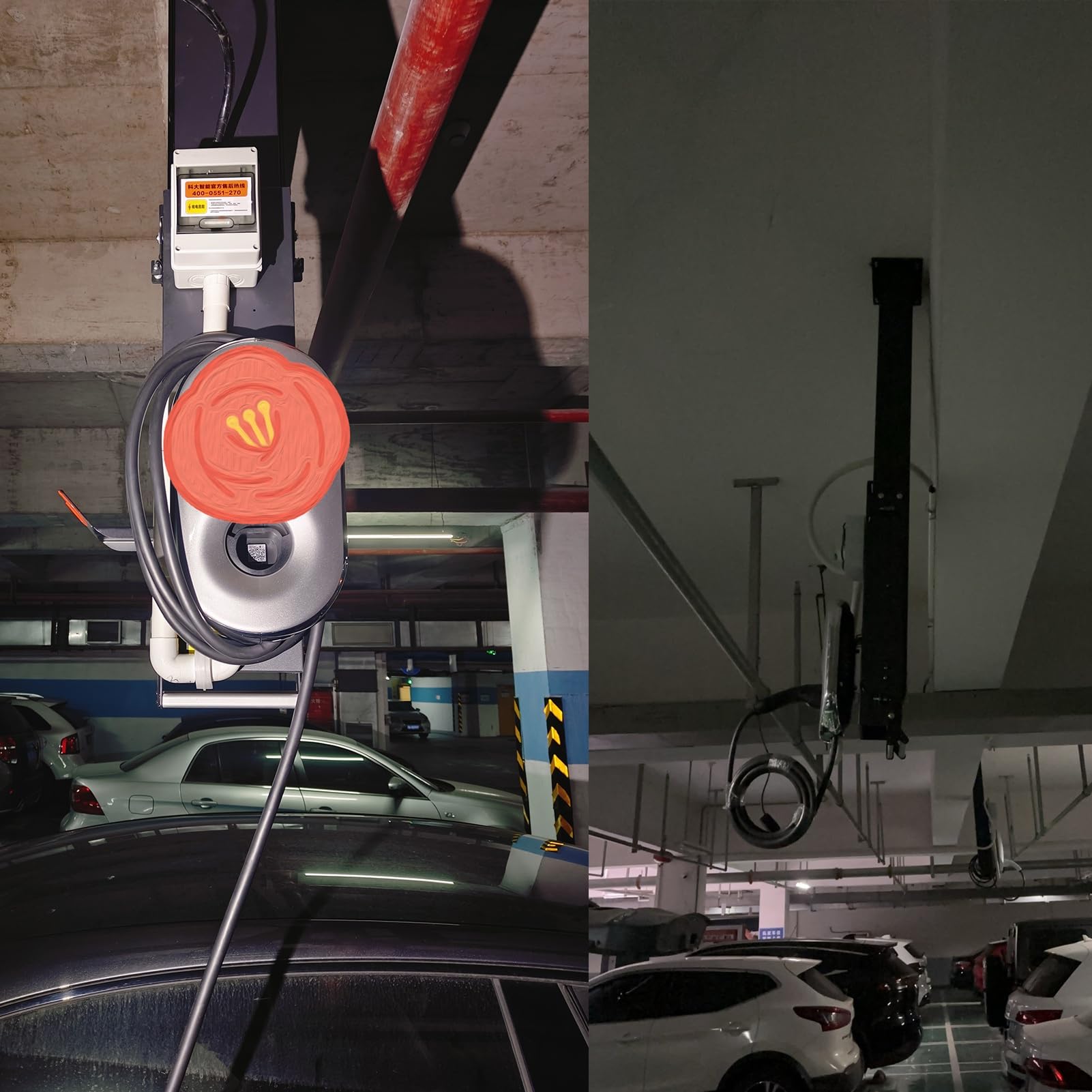 Genérico Bagażnik do elektrycznych pojazdów dachowych: Regulowany wspornik z hakiem typu J i ulepszony słupek rozruchowy akumulatora do domu i garażu.