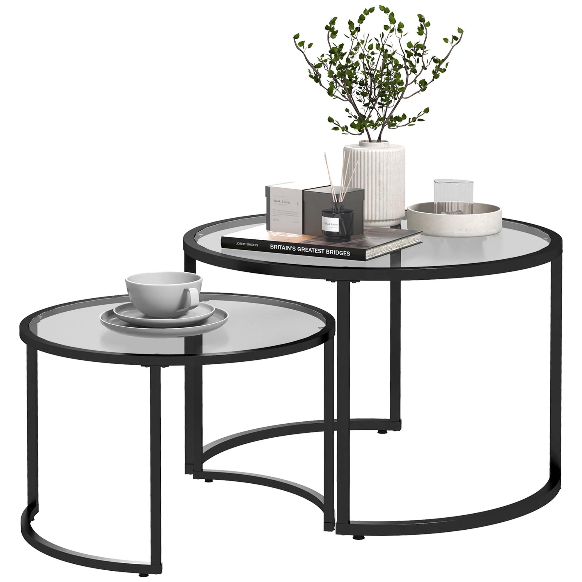 Salontafel Met 1 Deur En LED, 1 Open Plank In Gehard Glas, Body In Zwart Gelakt