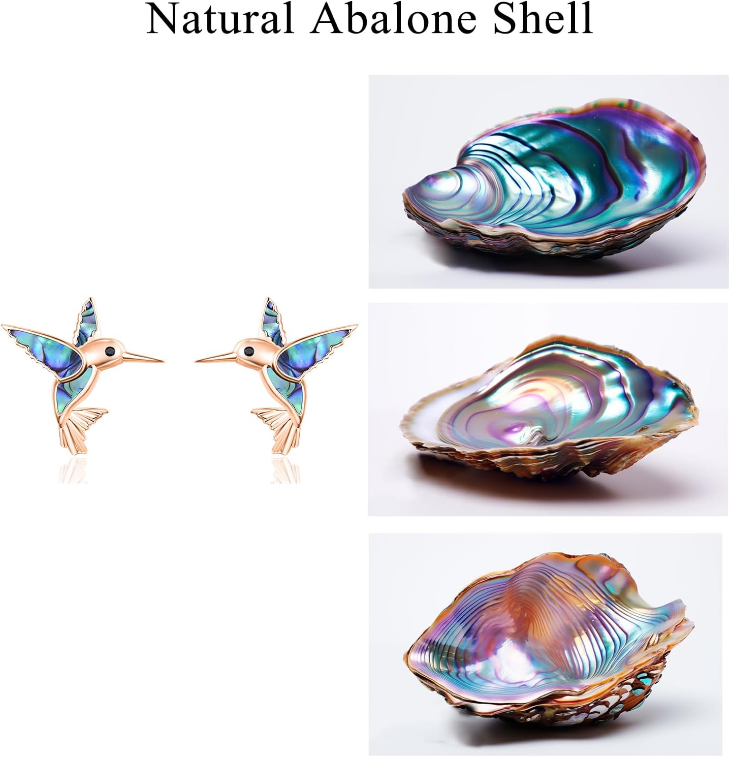 Dreamboat Hummingbird Bird Stud Earrings for Women 925 Sterling Silver Hypoallergenic Hummingbird Jewelry Gifts for Sensitive Ear - Image 3