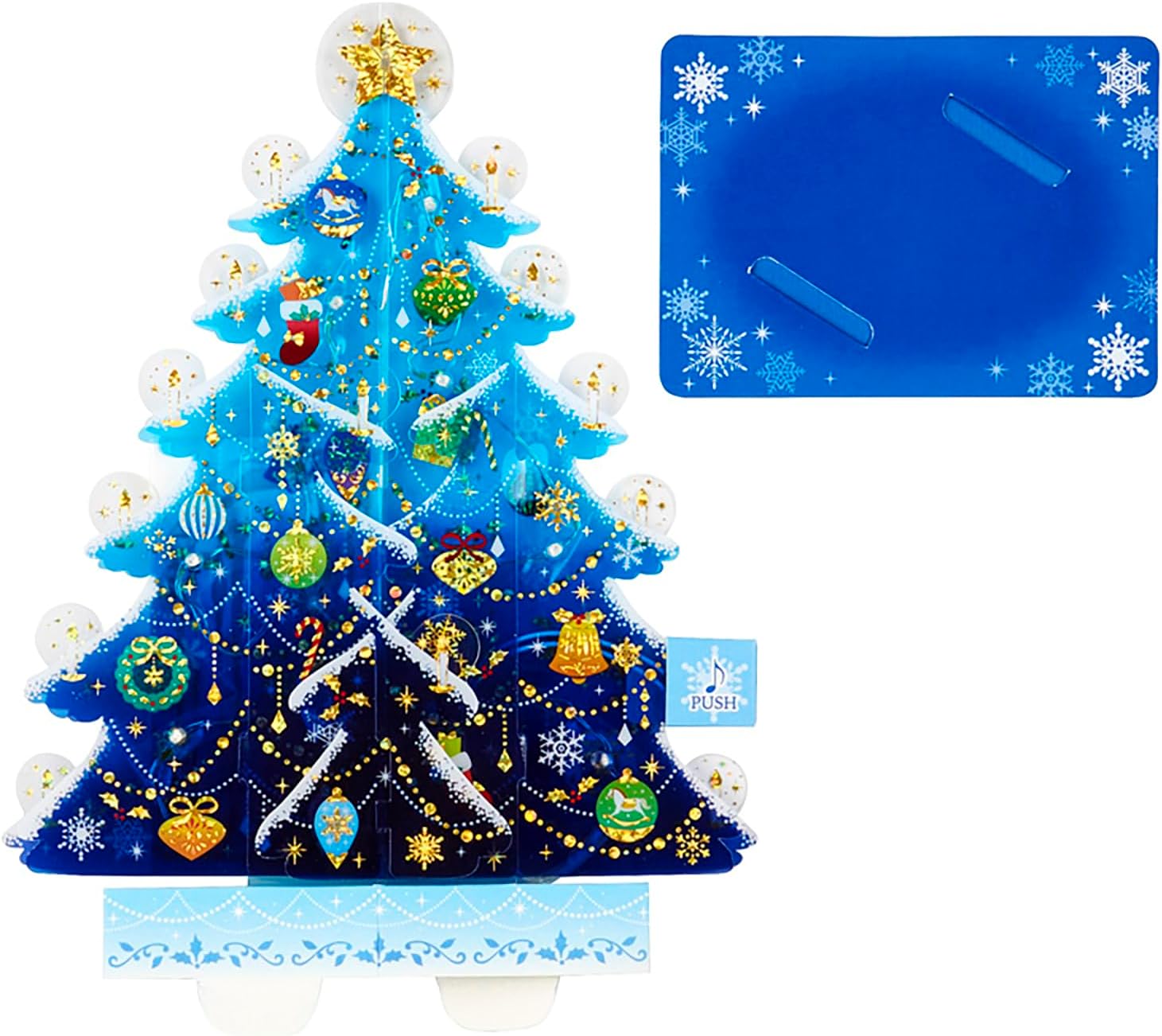 Sanrio 528307 Christmas Card, Melody-Card, Transparent Blue Tree, Morbi, Greeting Card, International Shipping Available, JXPM20-3