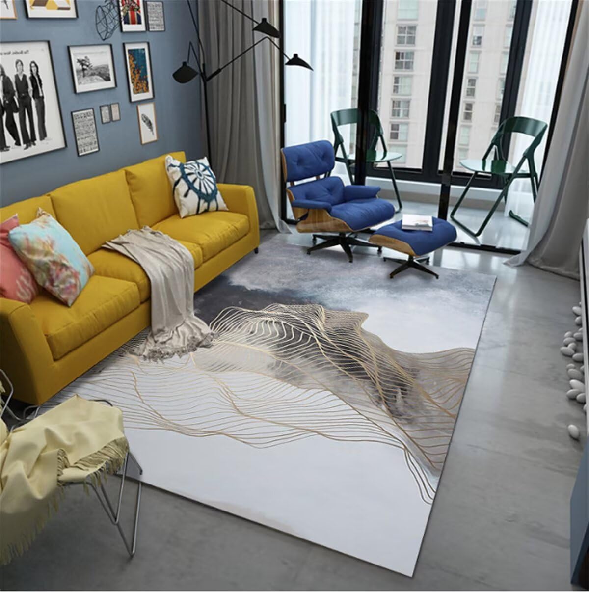 Tapis de salon confortable et facile à entretenir 90x150cm
