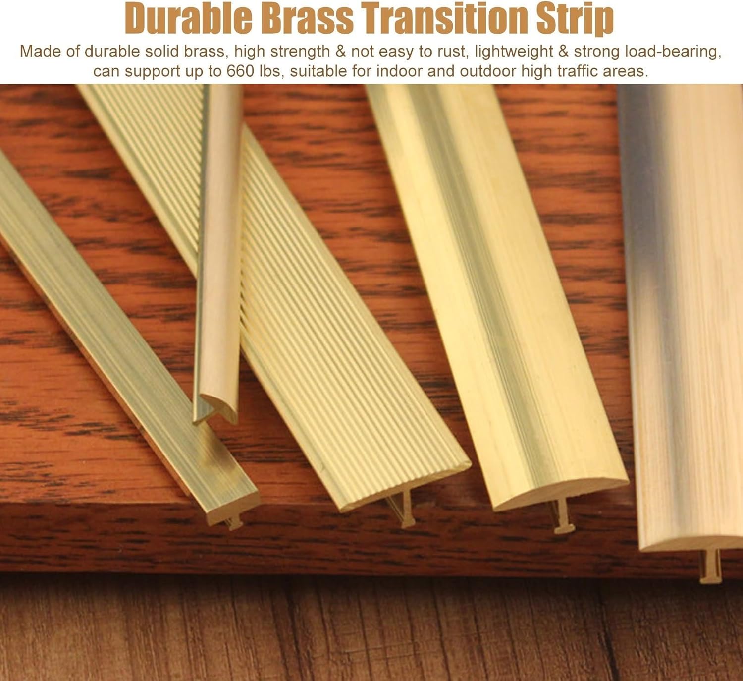 CMYUN Solid Brass Threshold Strip T Molding, Cuttable Vinyl Wood Carpet Edge Trim Bar, Floor Seam Cover/Gap Connecting Strip for Doorway, Divider Strip (Color : Wide-5mm (0.2"))